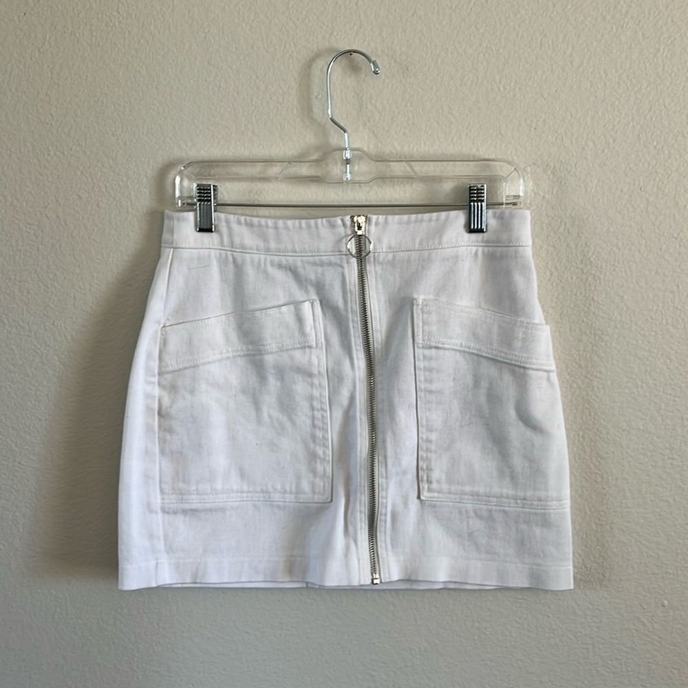 White denim skirt